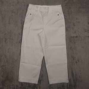 Spanx stretch twill cropped pants women's large bright white